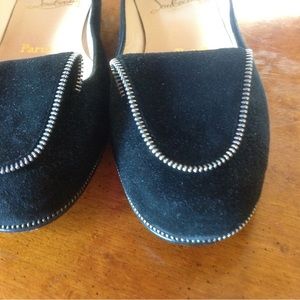 Cristian louboutin  black suede flats sz 36